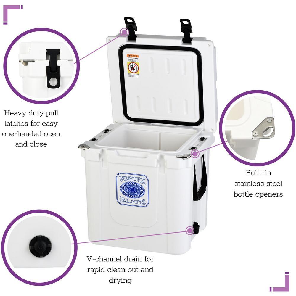 Elite Series 33 Qt. Rotational-Molded Customizable Cooler in White