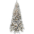 12 ft. Pre-Lit Flocked Akaskan Pine Artificial Christmas Tree with Smart String Lighting