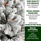 12 ft. Pre-Lit Flocked Akaskan Pine Artificial Christmas Tree with Smart String Lighting