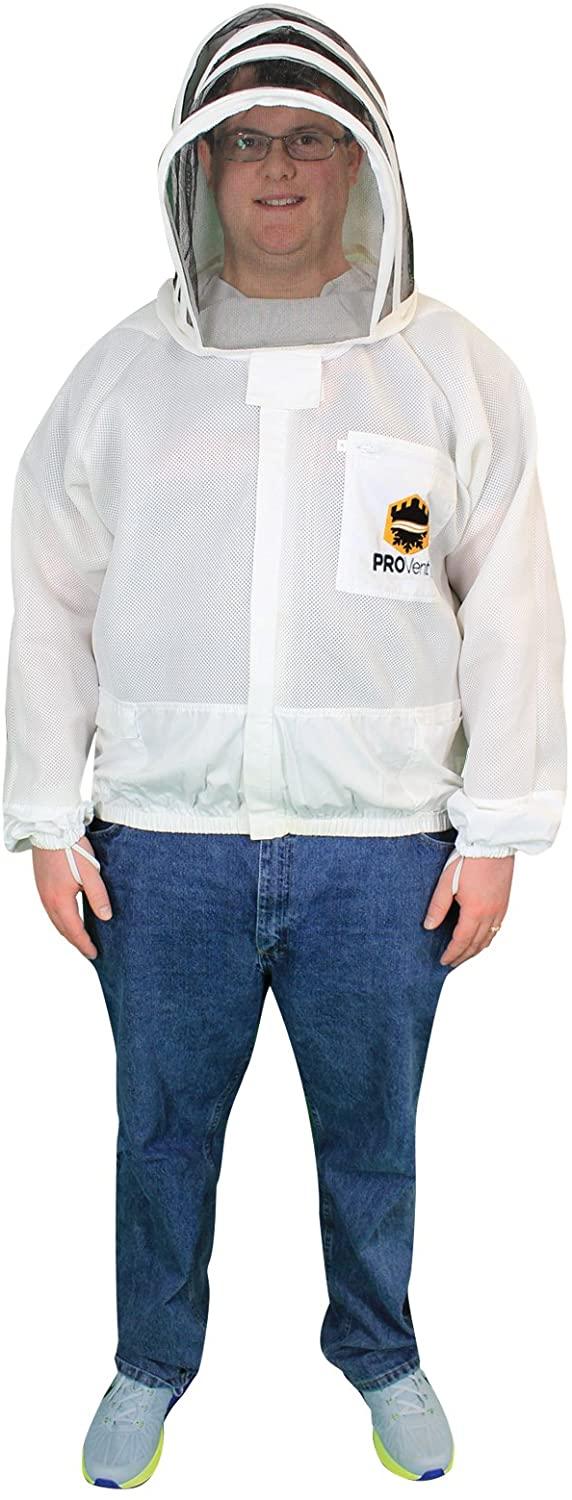 mann lake provent beekeeper jacket with self supporting veil, x-large