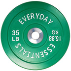 Everyday Essentials Color Coded Olympic Bumper Plate Weight Plate, 35 lbs