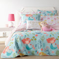 Levtex Home - Andrina Quilt Set -Twin Quilt + One Standard Pillow Sham - Mermaids in Pink, Peach, Turquoise, Yellow and Green - Quilt Size (68x86in) and Pillow Sham Size (26x20in)- Reversible - Cotton