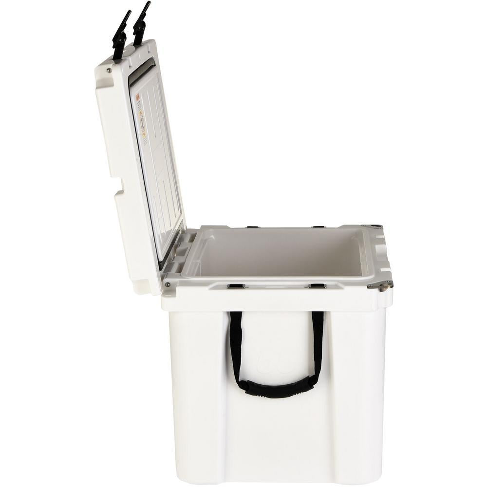Elite 55 Qt. Rotational-Molded Customizable Cooler System with 2-Sets of Beach Wheels in White