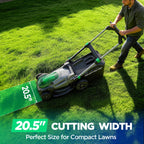 20.5 Inch Cordless Lawn Mower, 40V Electric Push Mower with 2x8.0Ah Batteries and Rapid Charger, Brushless Ultra-Quiet Lawn Mower for Medium to LarYards