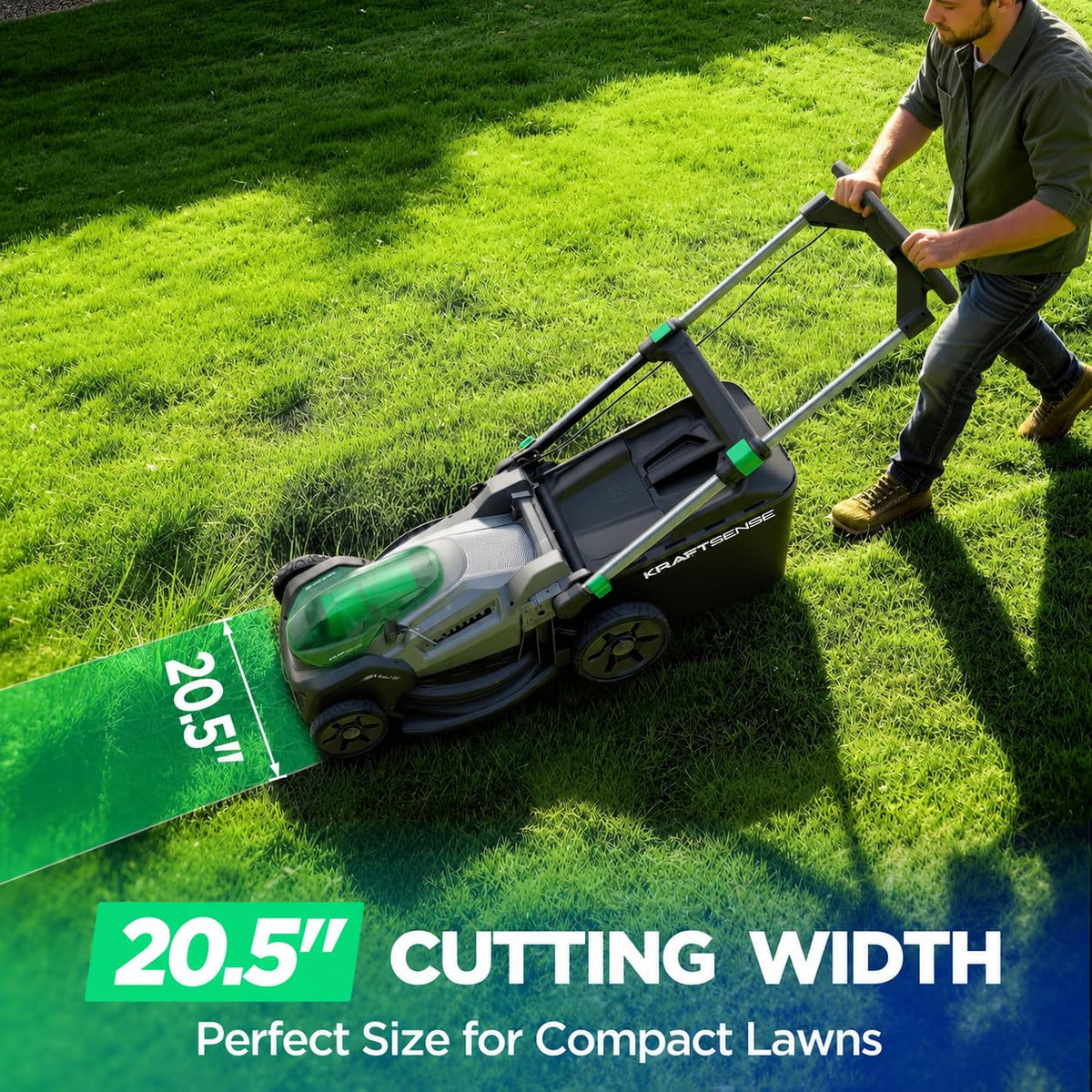 20.5 Inch Cordless Lawn Mower, 40V Electric Push Mower with 2x8.0Ah Batteries and Rapid Charger, Brushless Ultra-Quiet Lawn Mower for Medium to LarYards