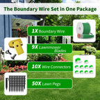 100m/328ft Universal Lawnmower Boundary Wire Contains 50x Lawn Pegs+10x Wire Connectors+9X ium Blades Robotic Lawnmower Wire Compatible with //Worx