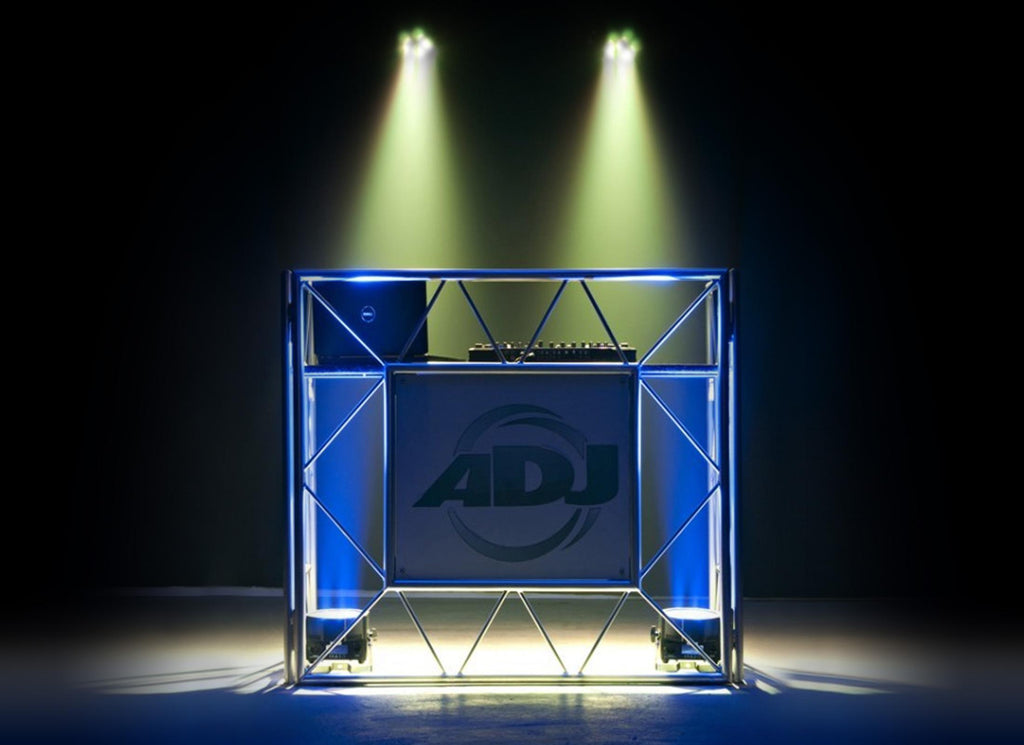 American DJ Pro Event Table II Foldable Portable DJ Booth Truss Facade + Fogger