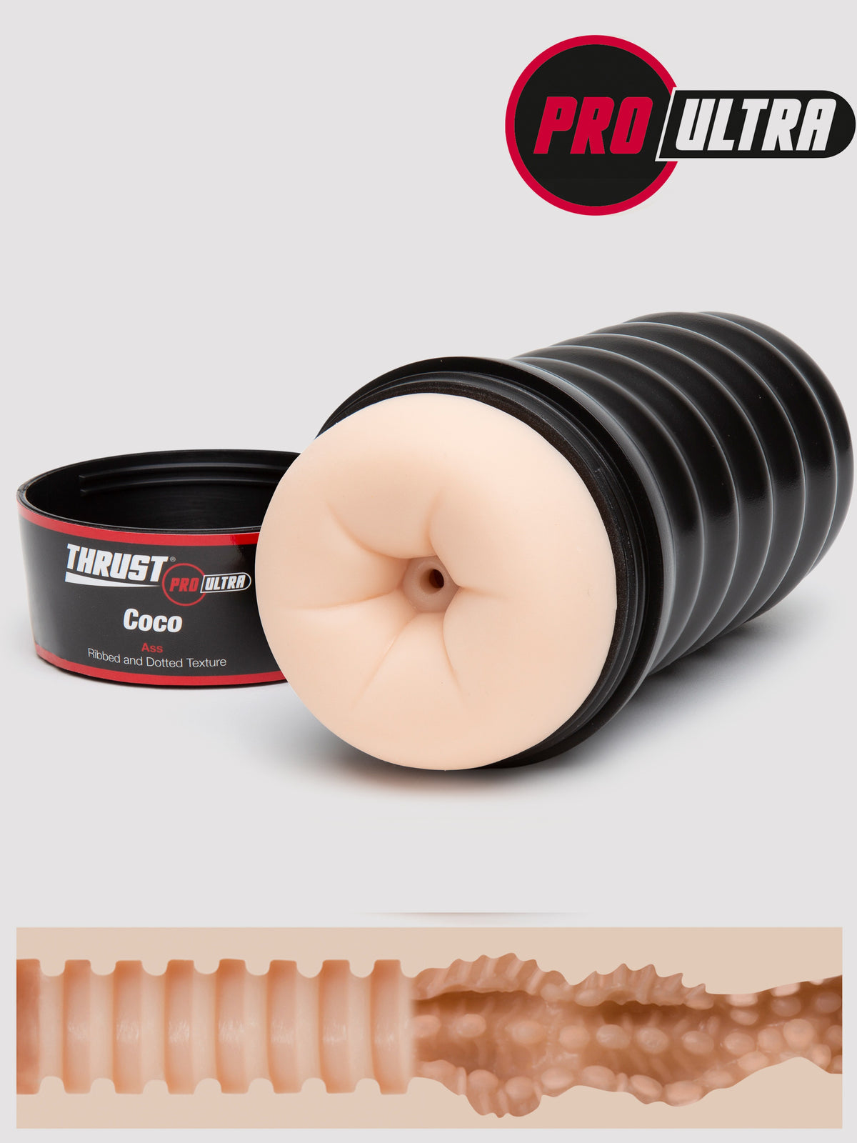 THRUST Pro Ultra Coco Ribbed and Dotted Ass Cup, Flesh Pink