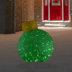 38" LED Lighted Twinkling Green Tinsel Onion Ornament Outdoor Christmas Decoration
