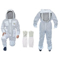 ms professional 3 layer bee suit apiarist ventilated beekeeper protective suit with one pair gloves apiary beekeeping suit bee sting proof suit with fencing veil (xxxx-large, white)