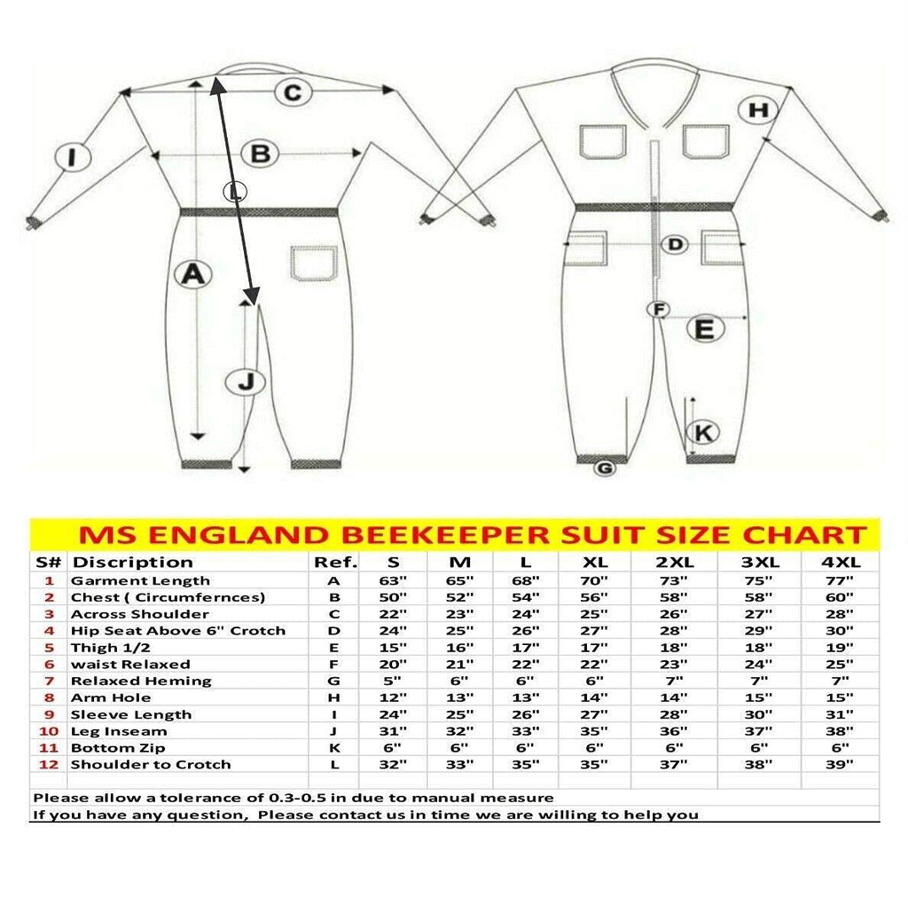 ms professional 3 layer bee suit apiarist ventilated beekeeper protective suit with one pair gloves apiary beekeeping suit bee sting proof suit with fencing veil (xxxx-large, white)