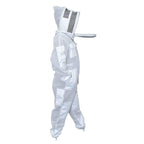ms professional 3 layer bee suit apiarist ventilated beekeeper protective suit with one pair gloves apiary beekeeping suit bee sting proof suit with fencing veil (xxxx-large, white)