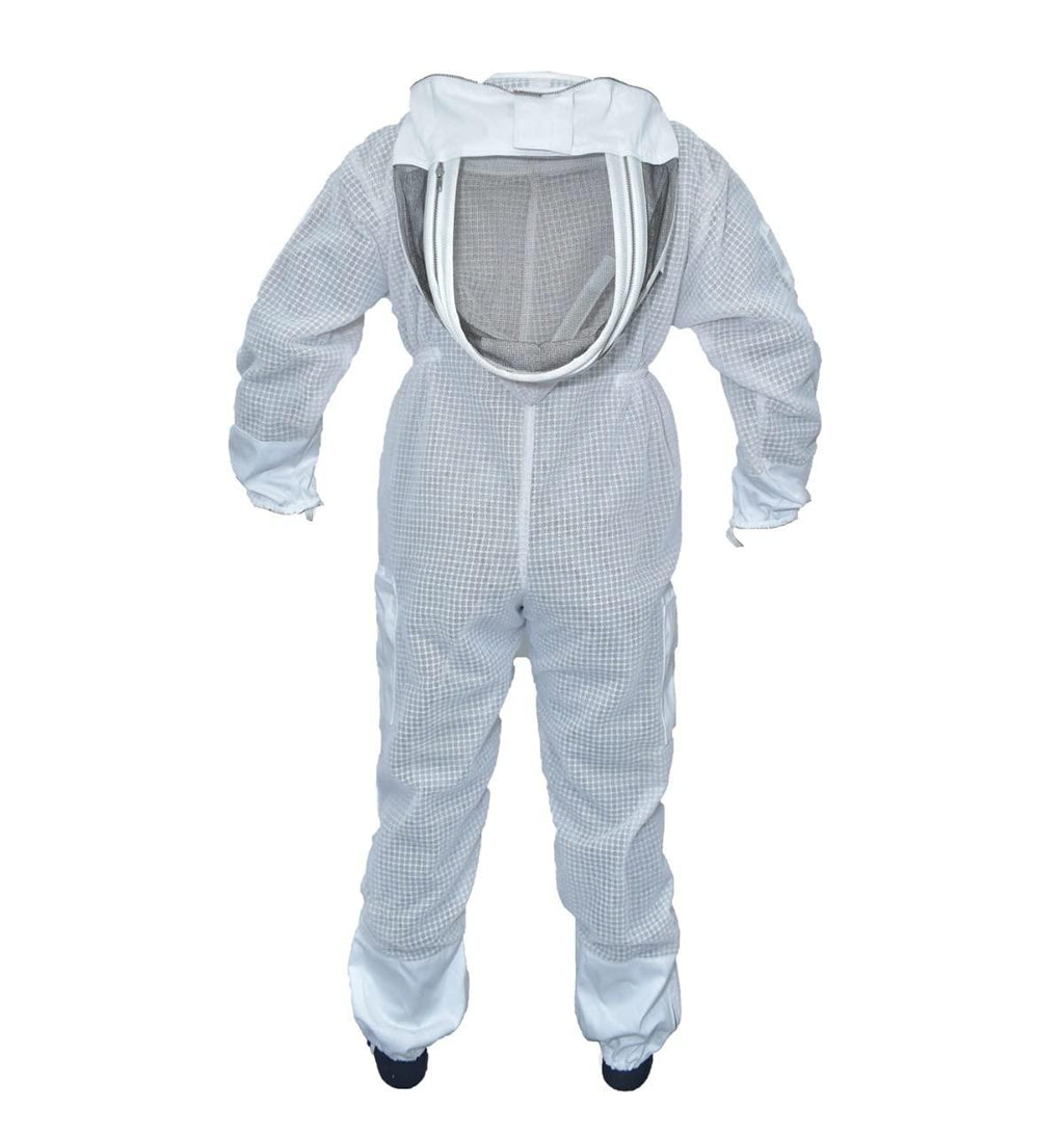 ms professional 3 layer bee suit apiarist ventilated beekeeper protective suit with one pair gloves apiary beekeeping suit bee sting proof suit with fencing veil (xxxx-large, white)