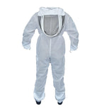 ms professional 3 layer bee suit apiarist ventilated beekeeper protective suit with one pair gloves apiary beekeeping suit bee sting proof suit with fencing veil (xxxx-large, white)