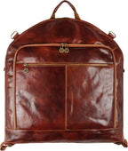 Leather Garment Bag Suit Duffel Slim Carry-on Suitcase Dress Protection Bag Brown – Time Resistance