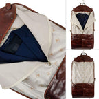 Leather Garment Bag Suit Duffel Slim Carry-on Suitcase Dress Protection Bag Brown – Time Resistance
