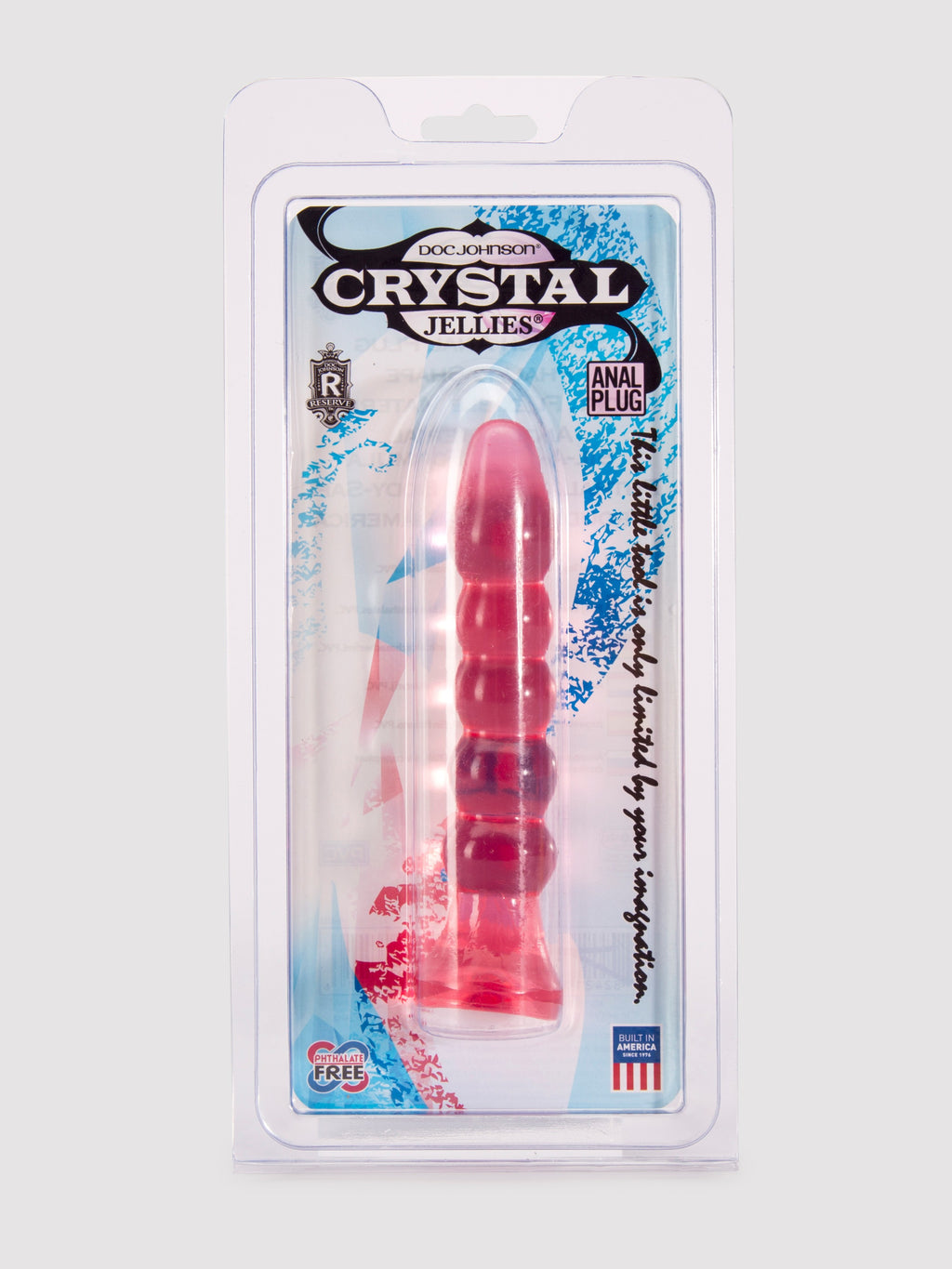 Doc Johnson Crystal Jellies Ribbed Anal Starter Dildo 5 Inch, Pink