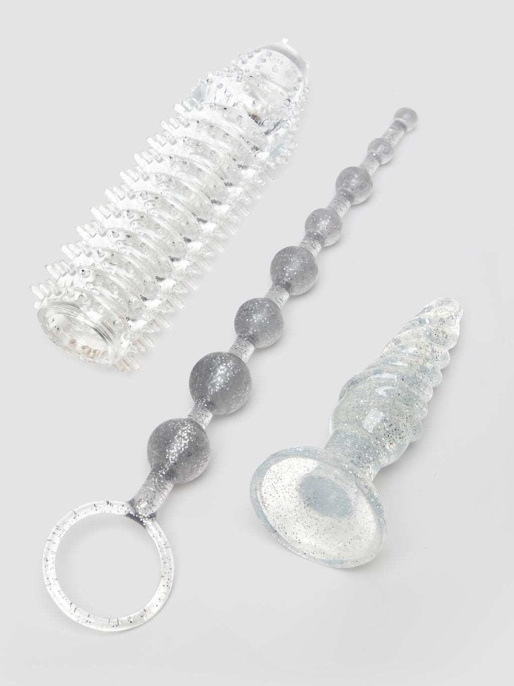 Lovehoney Crystal Kink Adventurous Couple's Sex Toy Kit (7 Piece), Clear