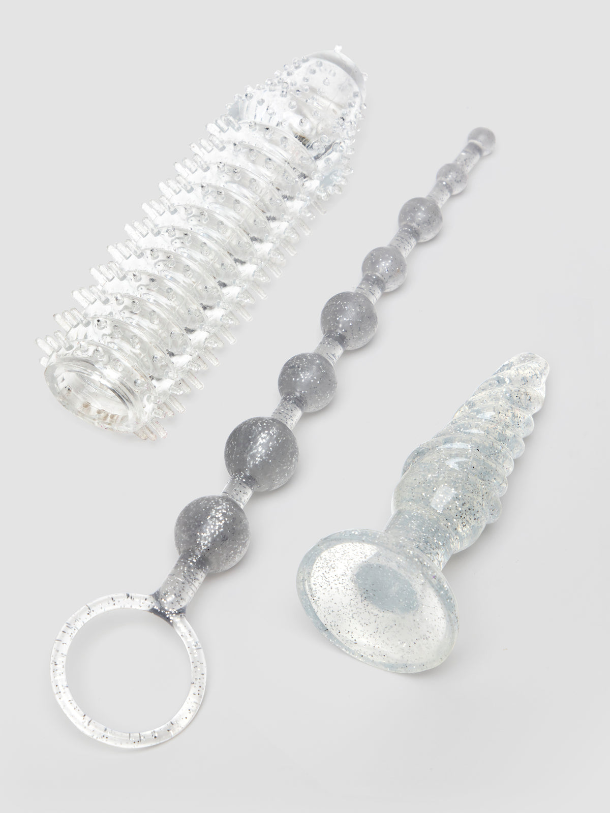 Lovehoney Crystal Kink Adventurous Couple's Sex Toy Kit (7 Piece), Clear
