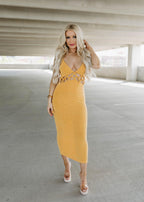 cut out midi dress - mango