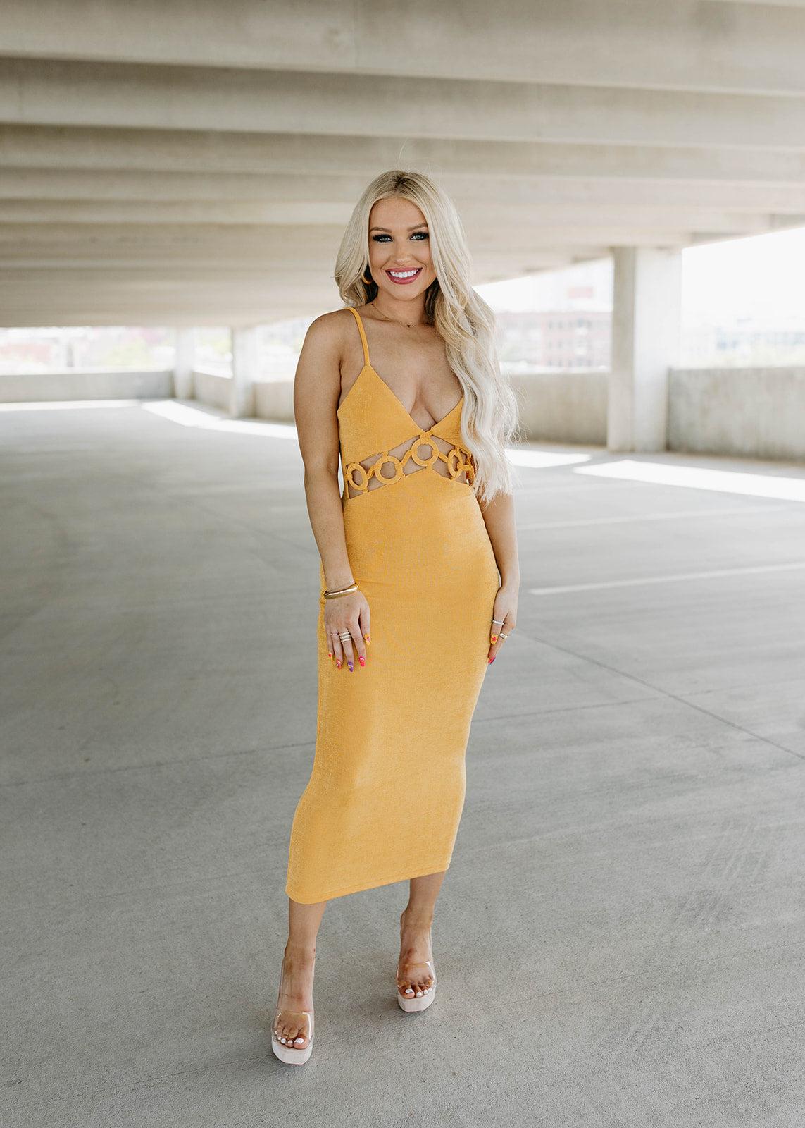 cut out midi dress - mango