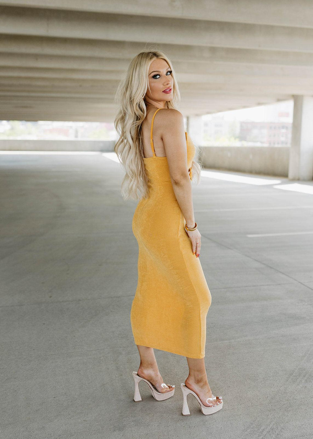 cut out midi dress - mango
