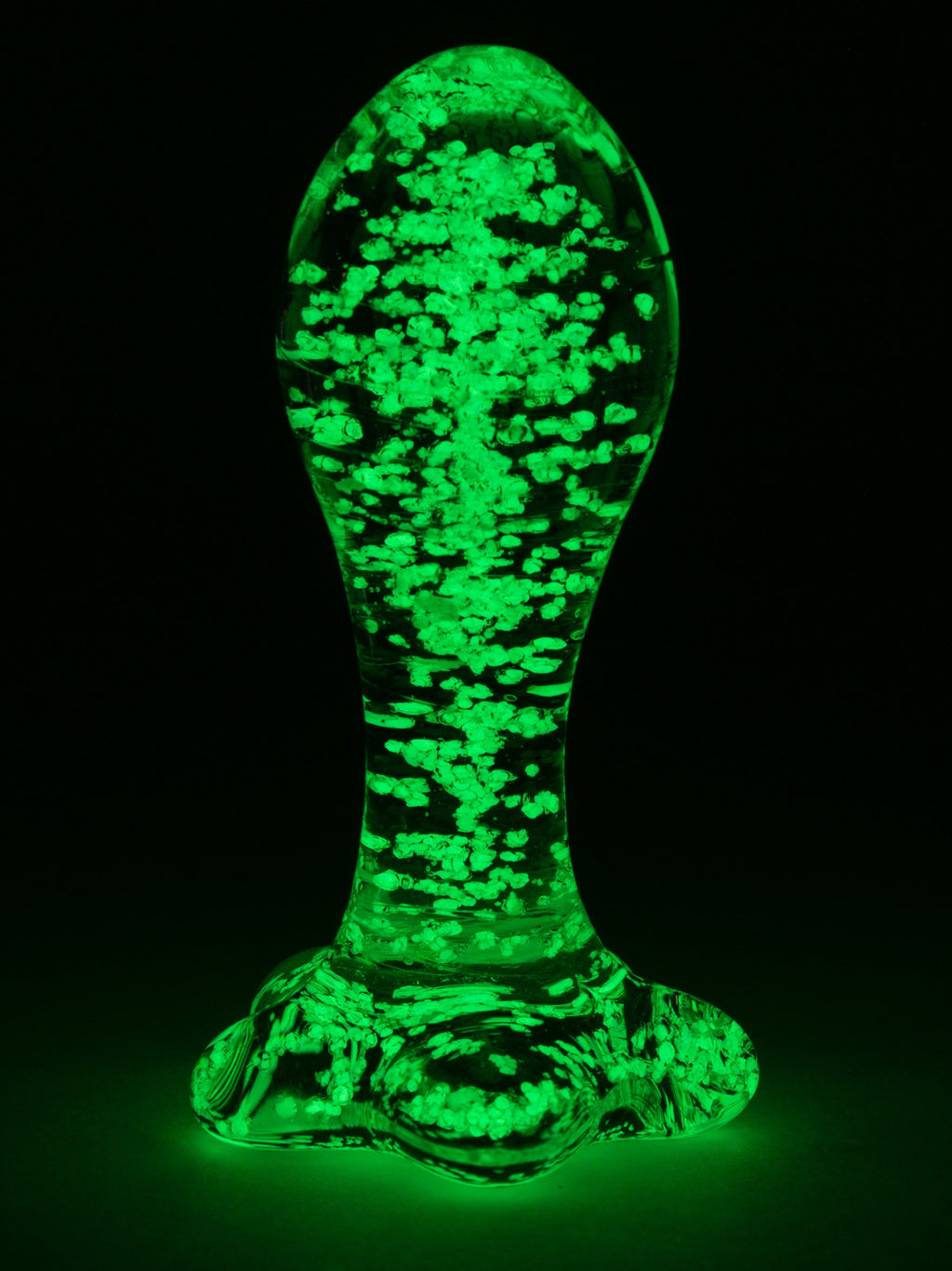 Lovehoney Sensual Glass Glow-in-the-Dark Butt Plug , Glow