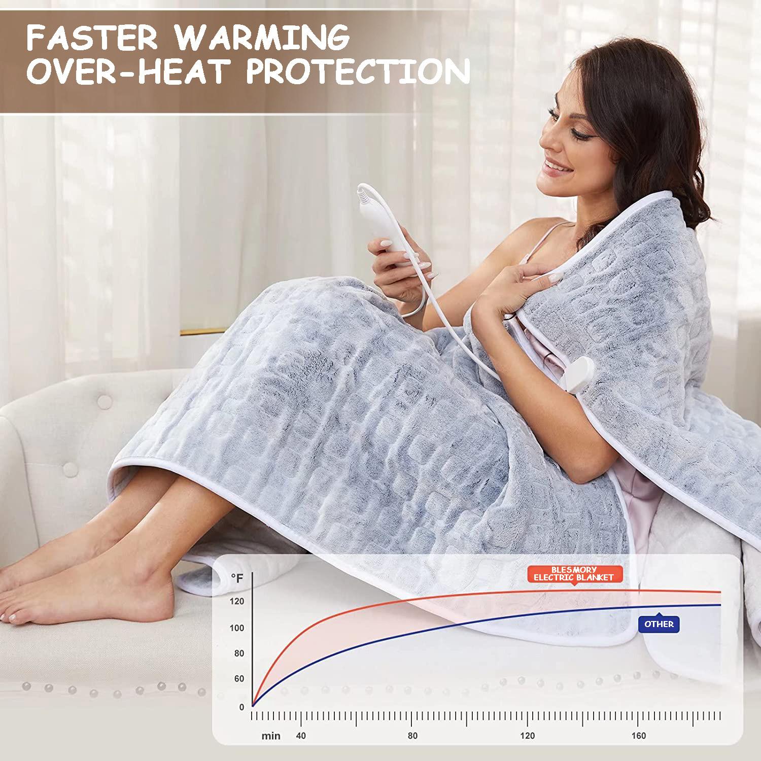 Fuieoe Electric Blanket Cozy Soft Flannel Electric Heated Winter Blanket Blanket Electric Heated Soft