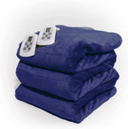 Queen Size Electric Heated Blanket with Dual Controllers, Navy