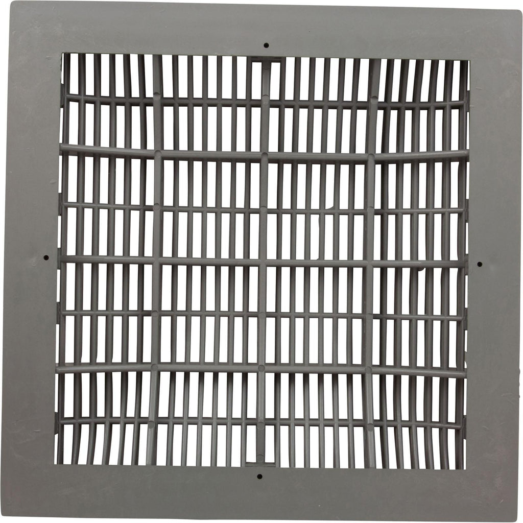 Waterway Plastics Main Drain Grate, Waterway, 12" x 12" Square, w/Frame, Gray