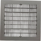 Waterway Plastics Main Drain Grate, Waterway, 12" x 12" Square, w/Frame, Gray