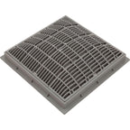 Waterway Plastics Main Drain Grate, Waterway, 12" x 12" Square, w/Frame, Gray