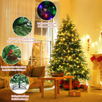 6ft Pre-Lit Snowy Christmas Hinged Tree 11 Flash Modes w/ 350 Multi-Color Lights