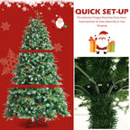 6ft Pre-Lit Snowy Christmas Hinged Tree 11 Flash Modes w/ 350 Multi-Color Lights