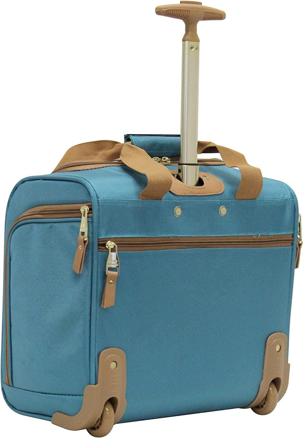 er 15 Inch Carry on Suitcase- Small Weekender Overnight Business Travel Luggage- Lightweight 2- Rolling Spinner Wheels Under Seat Bag for Women (Harlo Teal Blue)