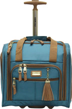er 15 Inch Carry on Suitcase- Small Weekender Overnight Business Travel Luggage- Lightweight 2- Rolling Spinner Wheels Under Seat Bag for Women (Harlo Teal Blue)