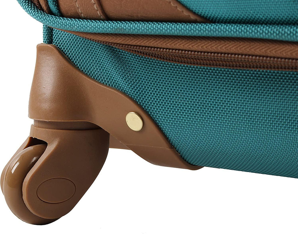 er 15 Inch Carry on Suitcase- Small Weekender Overnight Business Travel Luggage- Lightweight 2- Rolling Spinner Wheels Under Seat Bag for Women (Harlo Teal Blue)