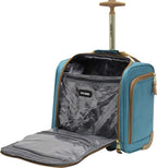 er 15 Inch Carry on Suitcase- Small Weekender Overnight Business Travel Luggage- Lightweight 2- Rolling Spinner Wheels Under Seat Bag for Women (Harlo Teal Blue)