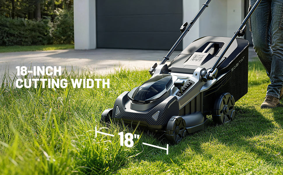 40V 18'' (Push) Extended Runtime Lawn Mower, 2-in-1 Mulching/Bagging Brushless with 6-Position Height Adjustment, Include 8.0Ah Battery x 2 and Rapid Charger