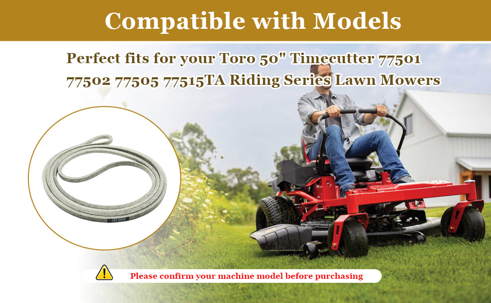 147-2909 50" Lawn Mower Deck Drive V-Belt Fits for Timecutter 77501 77502 77505 77515TA Riding Series Lawn Mowers