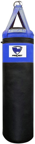 PROLAST Heavy Punching Bag 6 FT 150 LB - Banana Bag Great for Kickboxing, MMA and Muay Thai. Two-Toned ( Black and Blue )