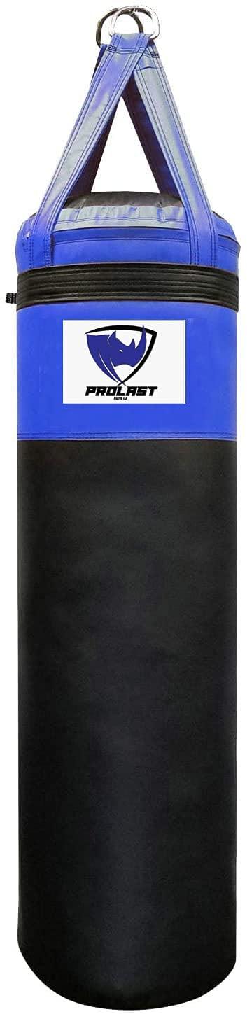 PROLAST Heavy Punching Bag 6 FT 150 LB - Banana Bag Great for Kickboxing, MMA and Muay Thai. Two-Toned ( Black and Blue )