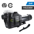 2hp 110-240v 9000gph inground swimming pool pump motor w/ strainer 2" thread npt