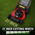 21" Gas Self-Propelled Lawn Mower for Hills &amp; Medium Yards | 170cc OHV | 3-in-1 Mulching/Bagging/Dischar| 6-Position Height | Alloy Steel Deck | Easy Start | Rear-Wheel Drive