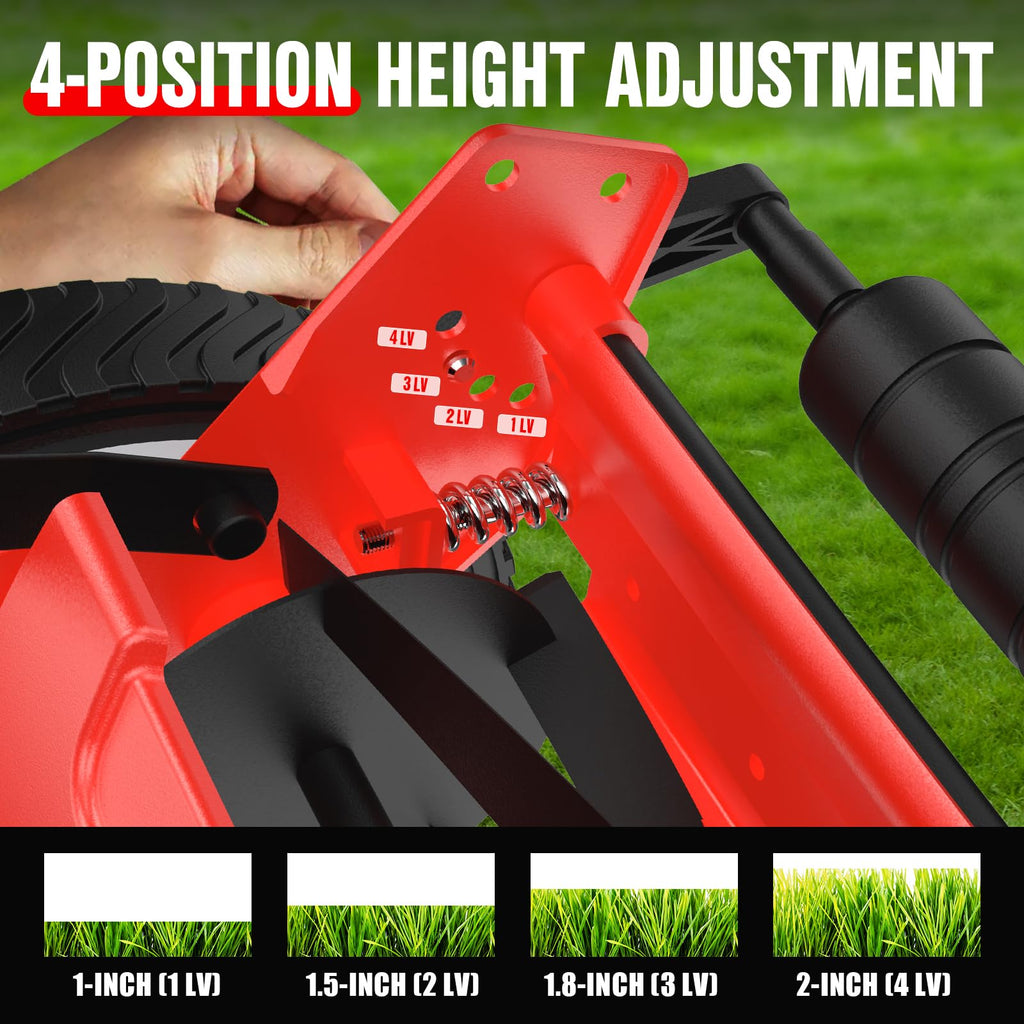 Push Reel Lawn Mower 23" with 5-Blade Cutting System for Lawn Care | Manual Lawn Mower with 4 Adjustable Cutting Heights, Sponge-Wrapped Handle, Tool-Assembly, Reel Mowers for Garden, Yard