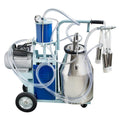 enshey electric milking machine 25l 550w argricultural portable stainless steel farm ewe milking milker 1440rmp/min single bucket piston tank container barrel set kit for cows cattle or sheep