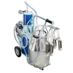 enshey electric milking machine 25l 550w argricultural portable stainless steel farm ewe milking milker 1440rmp/min single bucket piston tank container barrel set kit for cows cattle or sheep