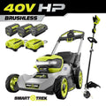 RYOBI Mower and String Trimmer 40V 21 in Walk Behind Dual-Blade Batteries