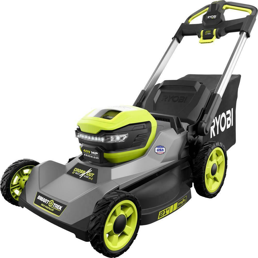 RYOBI Mower and String Trimmer 40V 21 in Walk Behind Dual-Blade Batteries