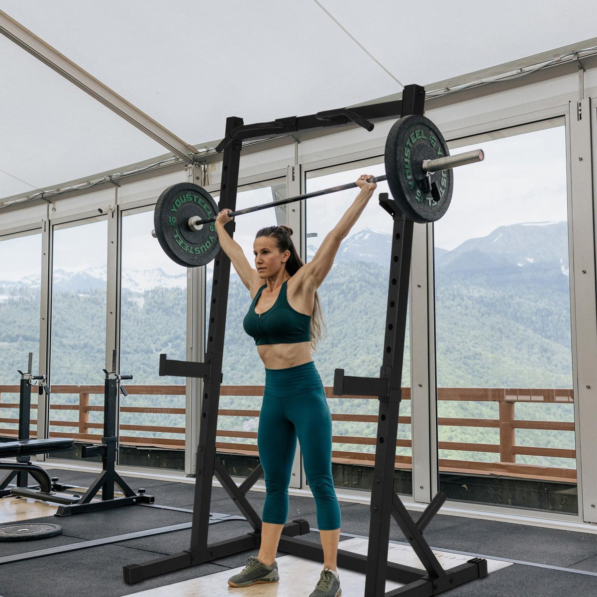 Yotoy Adjustable Half-frame Power CaMultifunctional Squat Rack Impregnation Station